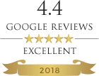 4.4 Google reviews - excellent - 2018